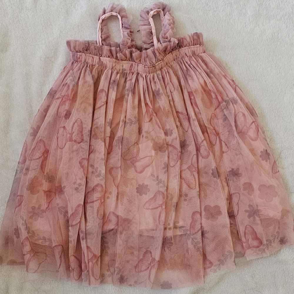 Pink Butterfly Tulle Dress